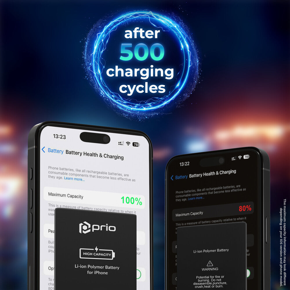Prio Hochleistungsakku für iPhone 15 Pro Max (4730 mAh) - Universeller APN -