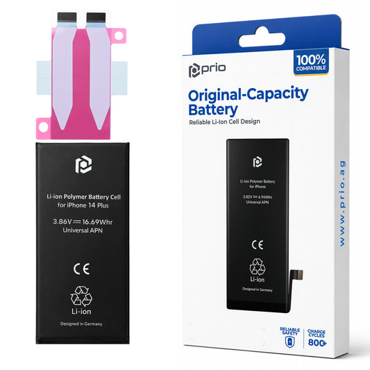 prio Akkuzelle für iPhone 14 Plus (ohne Flex-Kabel)