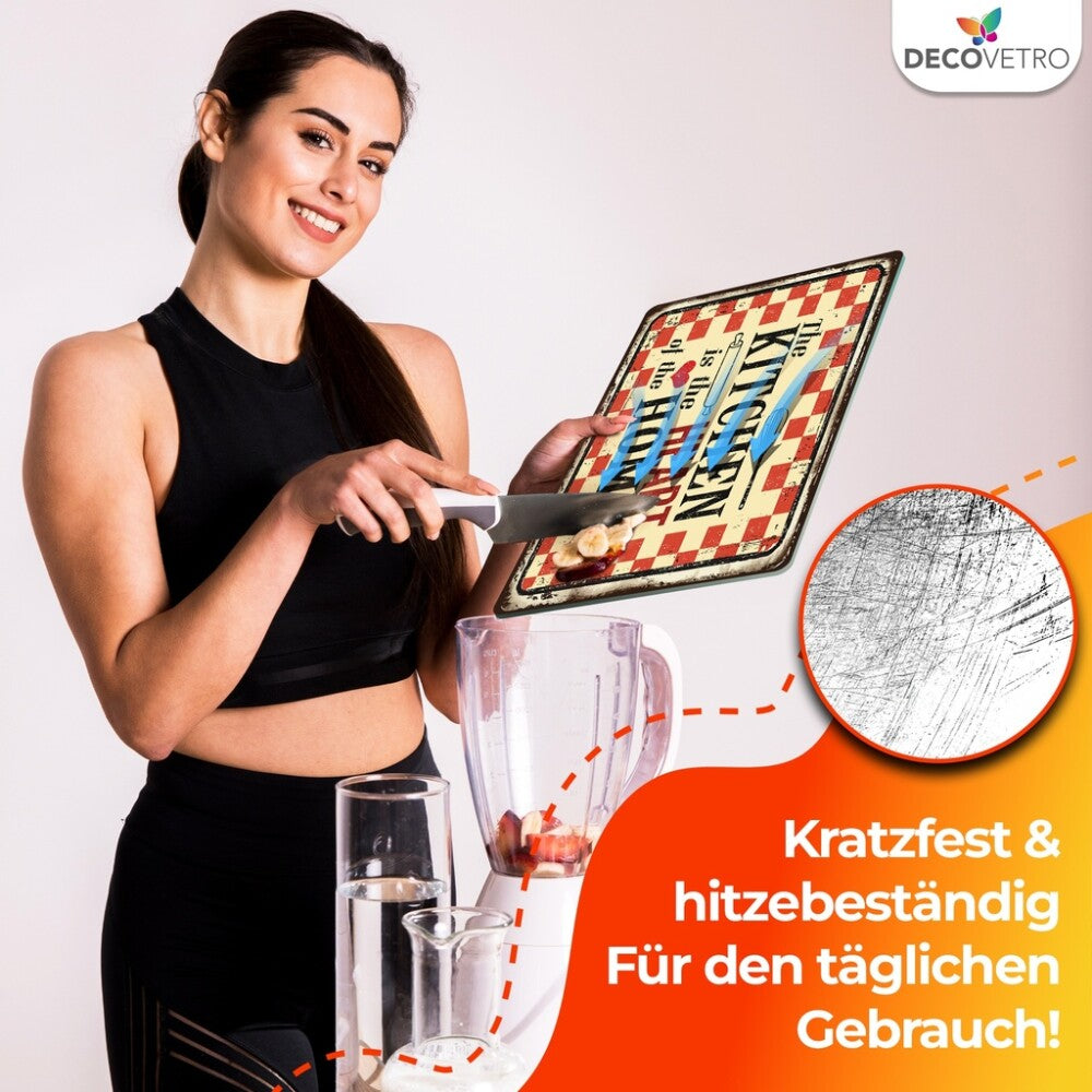 Decovetro Schneidebrett Glas |40x30cm | Glasschneidebrett | Leicht zu reinigen