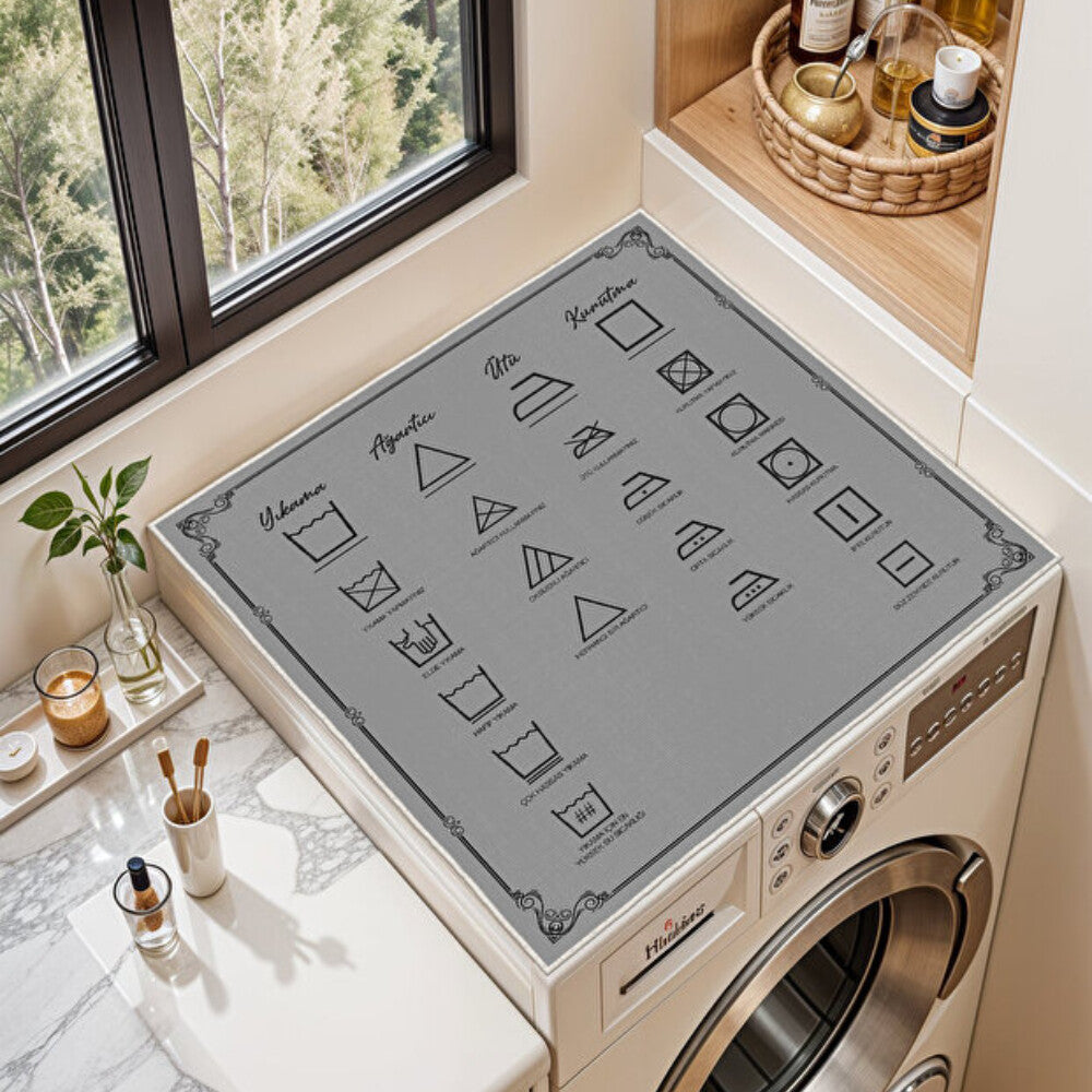 Wasserdichte Waschmaschinenmatte Deluxe, Rutschfest, Grau – Erfrischende Wäsche