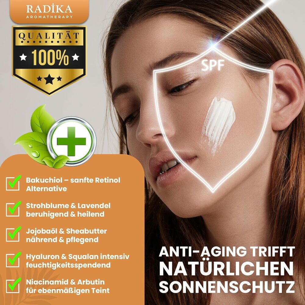 Radika Aromatherapy Natürliche Tagescreme 50 gr, BIO, Anti-Aging, 15 SPF