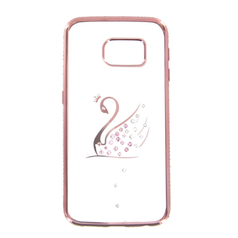 TPU Case Bling Samsung S6 Edge-swan rosegold