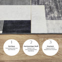 Miqna 2-tlg. rutschfestes Badteppich Set , waschbar (60x100 & 50x60 cm)