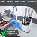 Besteck Organizer, 13×13,5×23 cm, Plastik, Weiß