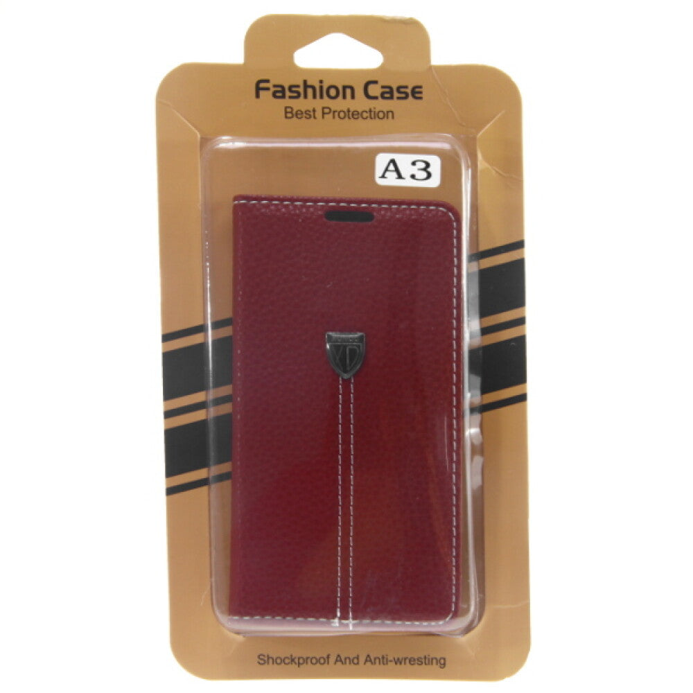 Book Case Fashion for Galaxy A3 - Brown