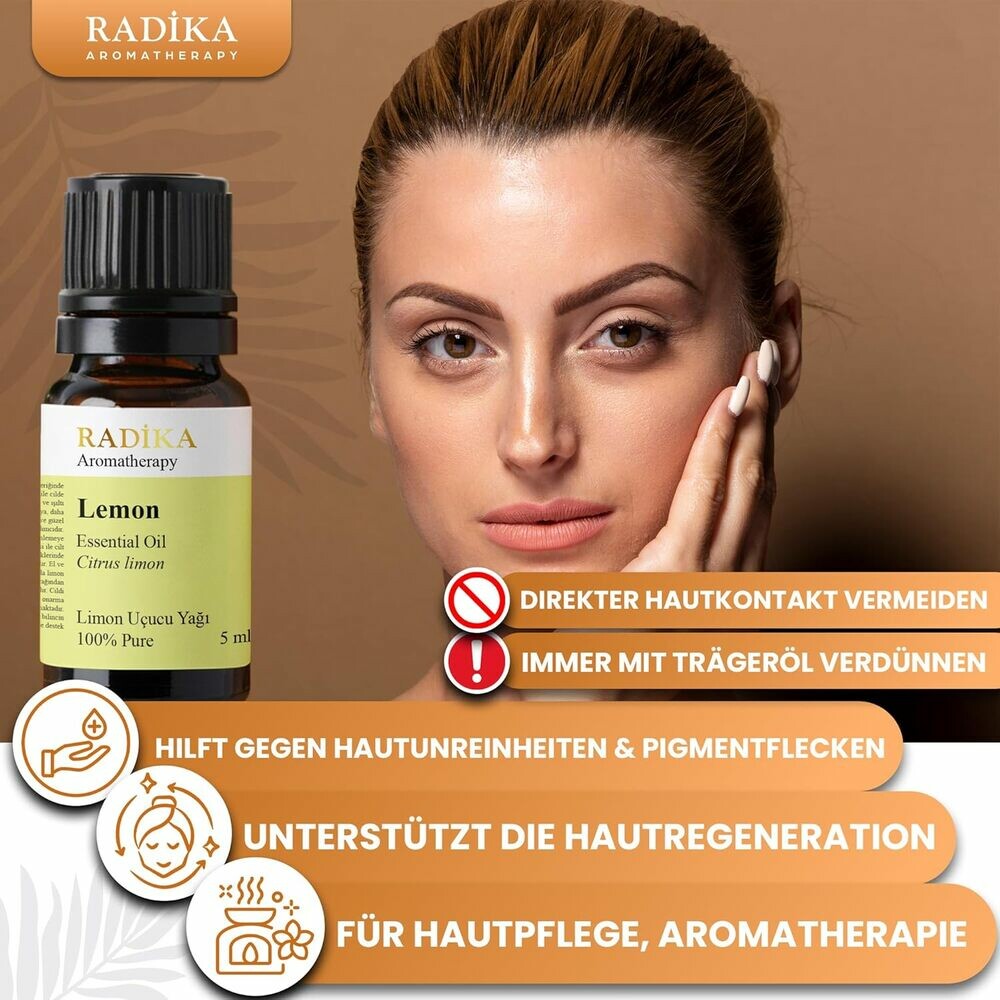 Zitronenöl, ätherisches Öl, 100% Rein, BIO, natürlich, 10 ml