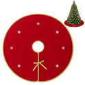 Weihnachtsbaumrock Rund Rot-Gold mit Schneeflocken-Motiv, 90 cm Weihnachtsdeko