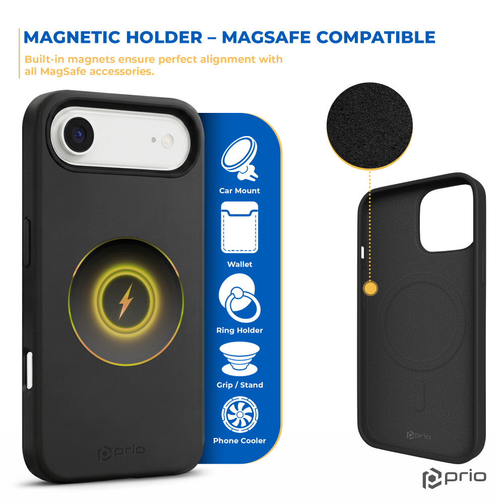 prio Liquid Silicone Case MAG für iPhone 17 Air (6,5 Zoll) schwarz