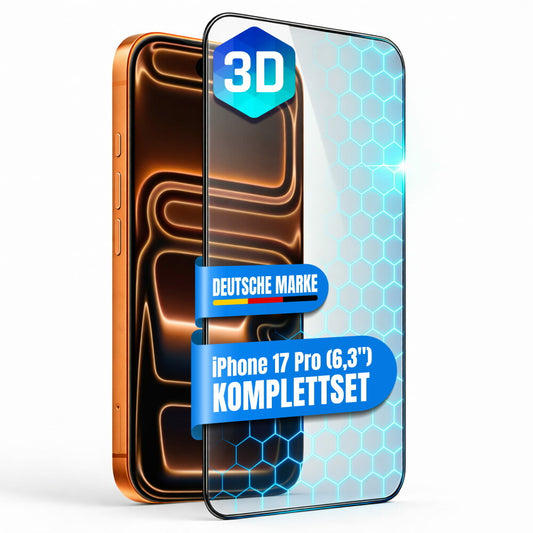 prio 3D Shock Proof Tempered Glass für iPhone 17 Pro (6,3 Zoll) schwarz