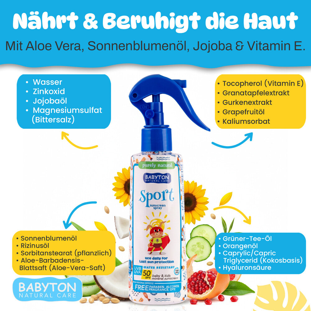 Babyton Kids Natural Sport Sonnenschutzspray LSF 50 200 ml Hauptbild