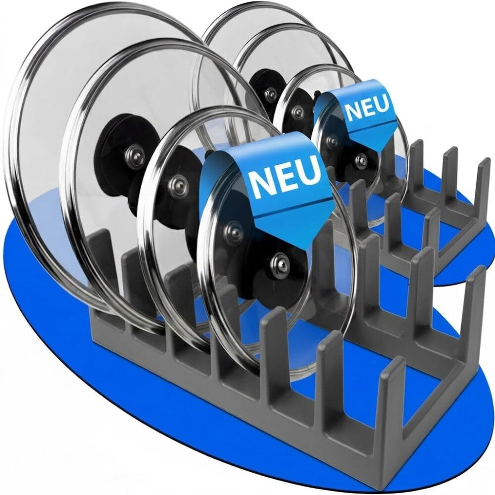 DecoBella 2 Stück Topfdeckelhalter 6 Fächer – platzsparender Küchen Organizer