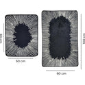 Miqna 2-tlg. rutschfestes Badteppich Set , waschbar (60x100 & 50x60 cm)