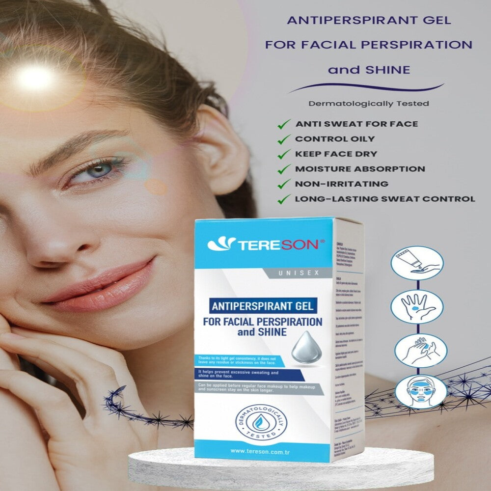 Tereson Antitranspirant Gel, Bei Schwitzen im Gesicht, 50 ml x2