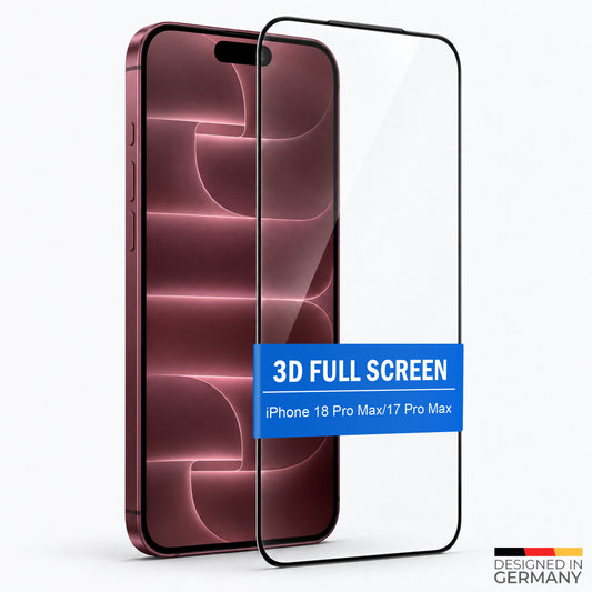 prio 3D Displayschutzfolie aus gehärtetem Glas für iPhone 17 Pro Max, schwarz