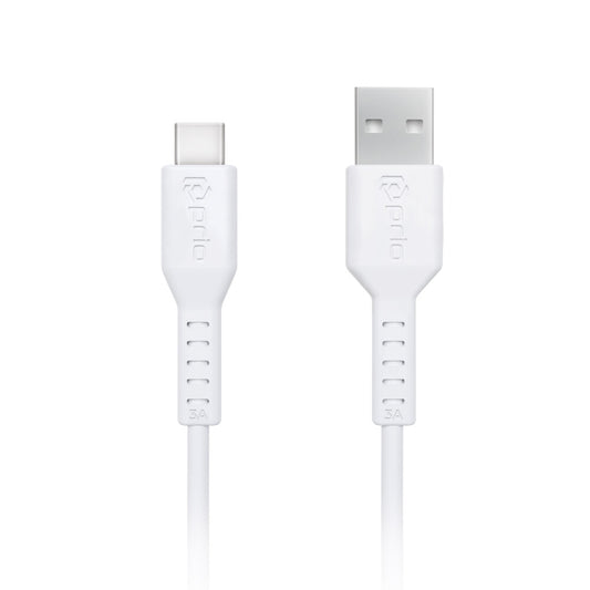 Prio High-Speed ​​Charge &amp; Sync USB C to USB A Cable 3A 1.2m white