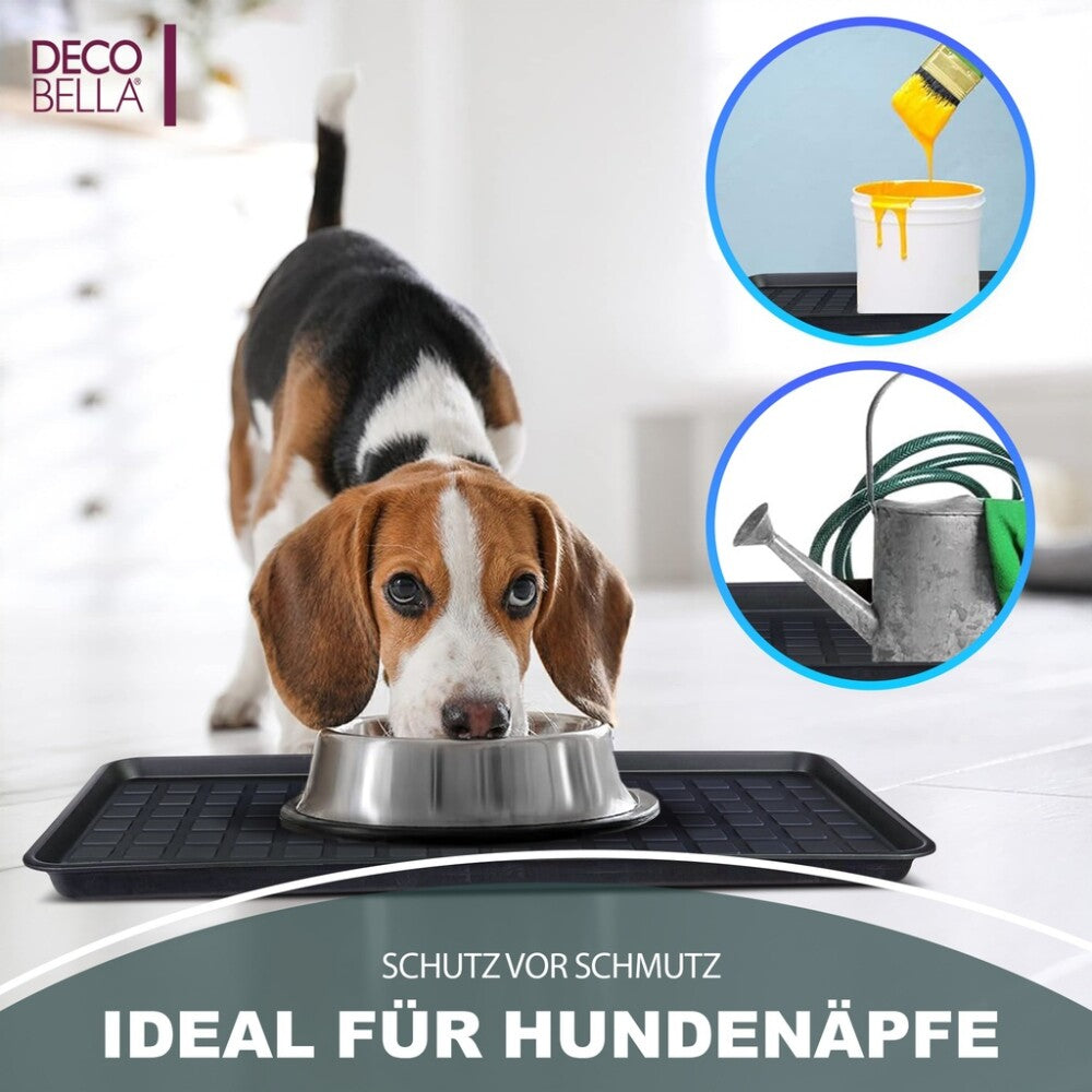 DECOBELLA 3 Stück Schuhabtropfschale | Schuhtablett Grau | 70x35x3 cm Schuhwanne