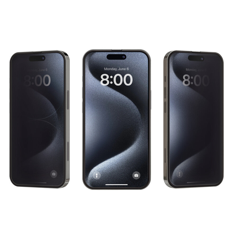 prio Panzerfolie Blickschutzglas für iPhone 16 Plus 15 Plus schwarz