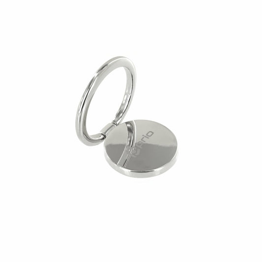 prio metal cell phone ring shiny silver