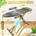 Bügelbrett, Bügeleisen Ablage, Bügelbrettbezug 43x150cm, Höhe 60-90cm, Grau