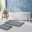 Miqna 2-tlg. rutschfestes Badteppich Set , waschbar (60x100 & 50x60 cm)