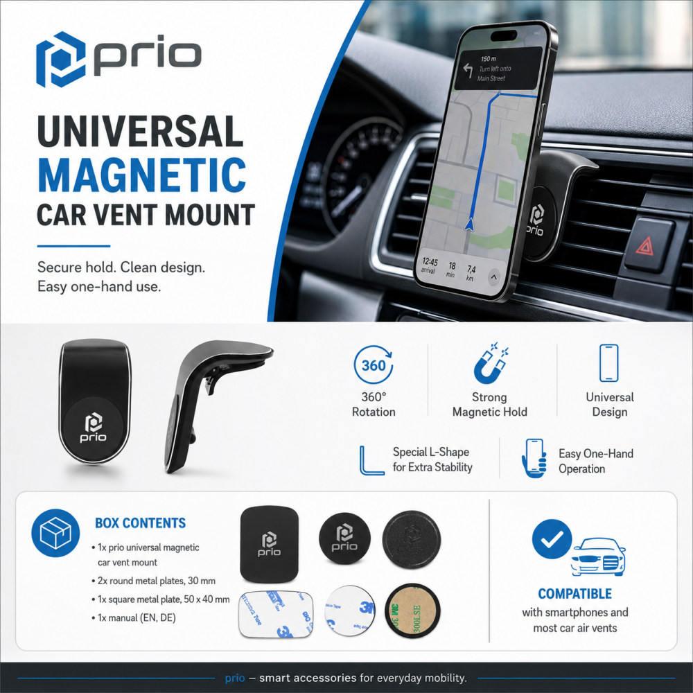 prio universelle magnetische KFZ-Halterung für Mobiltelefone