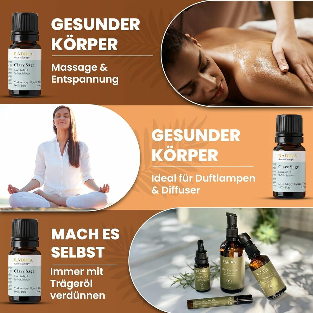 Salbeiöl, ätherisches Öl, 100% Rein, BIO, natürlich, 10 ml