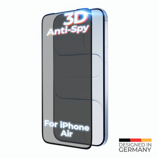 prio 3D Anti-Spy Panzerglas für iPhone 17 Air (6,5 Zoll) schwarz
