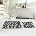 Miqna 2-tlg. rutschfestes Badteppich Set , waschbar (60x100 & 50x60 cm)