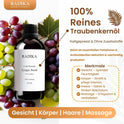 Traubenkernöl, Kaltgepresst, 100% Rein, BIO, natürlich, 100 ml
