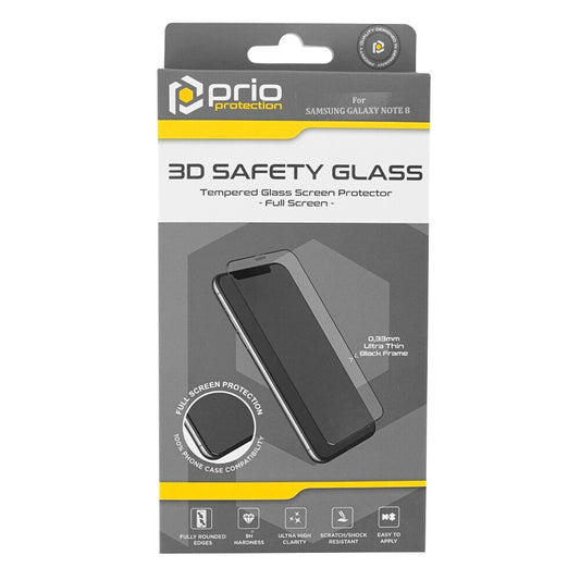 prio 3D screen protector glass for Samsung Note 8 black