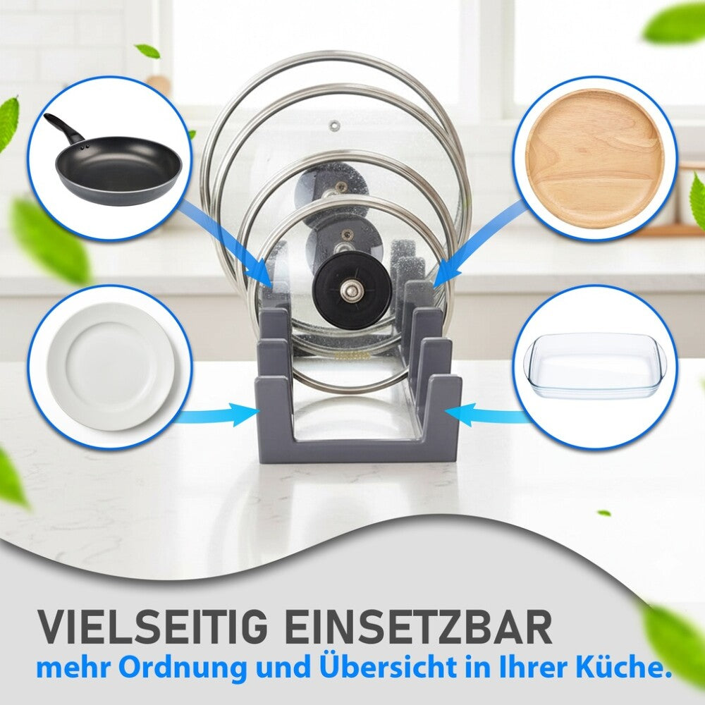 DecoBella 2 Stück Topfdeckelhalter 6 Fächer – platzsparender Küchen Organizer
