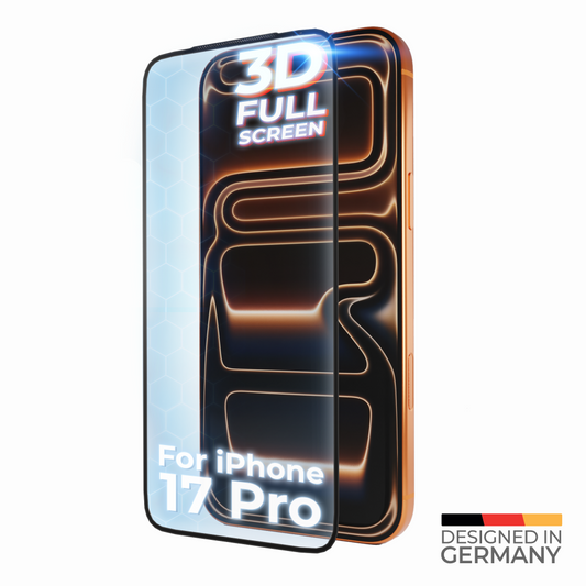 Prio 3D Displayschutzfolie aus gehärtetem Glas für iPhone 17 Pro, schwarz