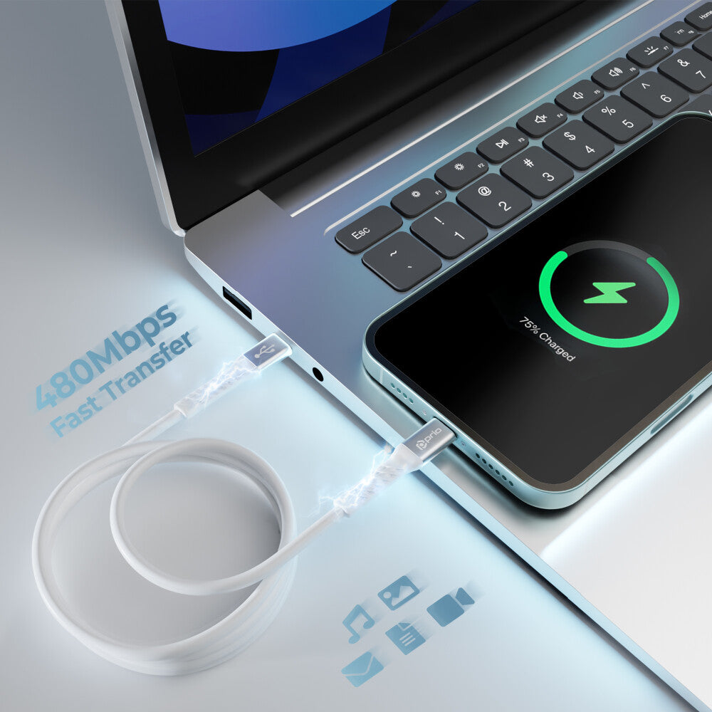 prio Mfi Set (30W Dual GaN Ladegerät + Lightning - USB C Kabel) weiß Hauptbild