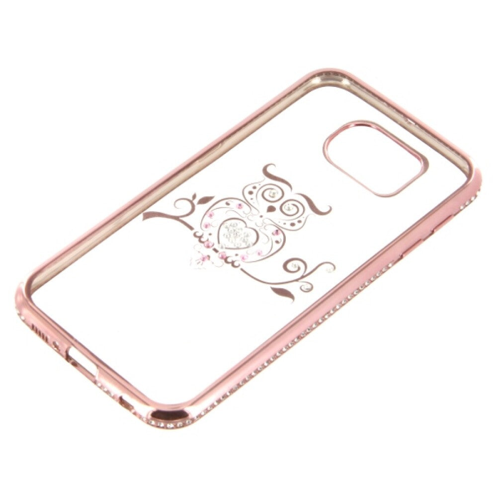 TPU Case Bling owl für Samsung Galaxy S6 rosegold