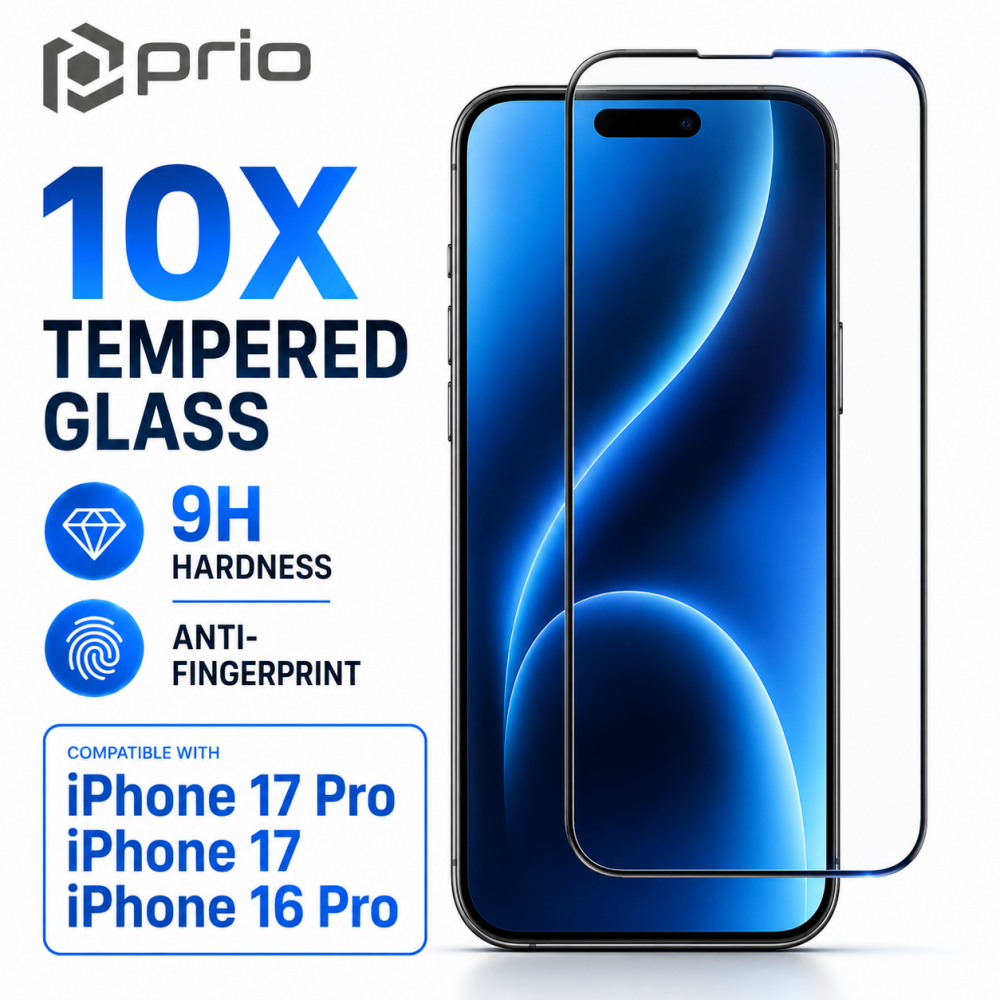 prio 10x Panzerglas für iPhone 17 Pro/17/16 Pro (6,3 Zoll)