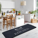 miqna Küchenteppich, rutschfeste Küchenläufer, Waschbarer Küchenteppich, Schwarz