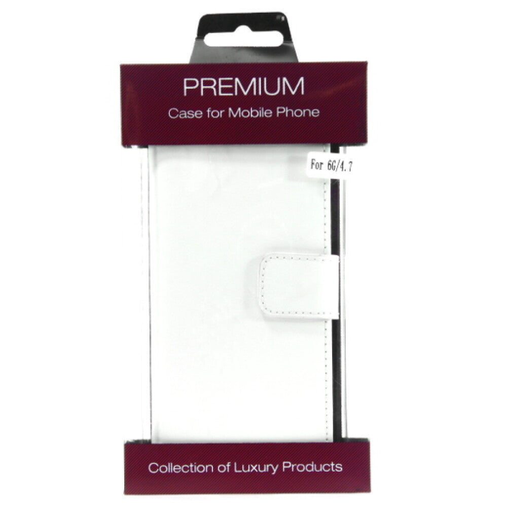 Slim Leder Book Case für iPhone 6/6s - weiß 4250710555345