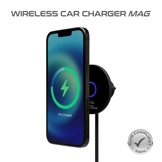 prio 15W Wireless Car Charger MAG (USB C) black