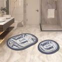 Miqna 2-tlg. rutschfestes Badteppich Set , waschbar (60x100 & 50x60 cm)