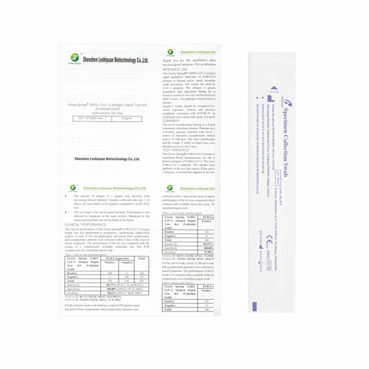 25x Green Spring Cov-19 Antigen Rapid Test Kit 4in1 (Professional) AT417/20