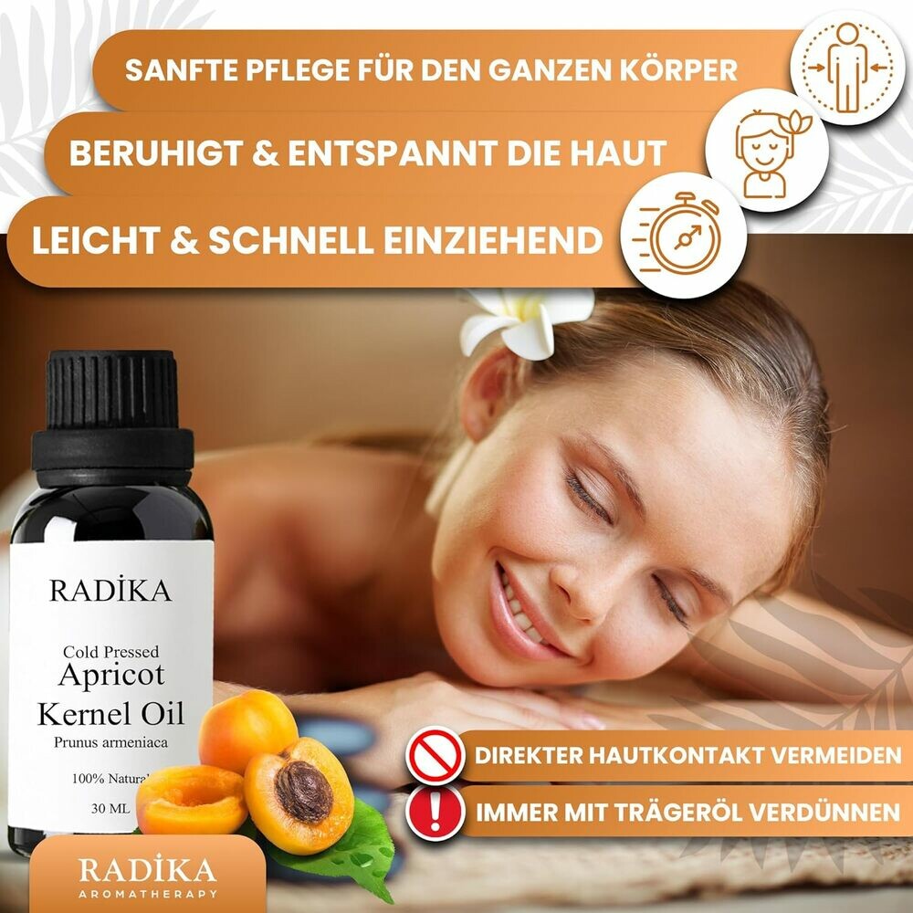 Aprikosenkernöl, Kaltgepresst, 100% Rein, BIO, natürlich, 30 ml