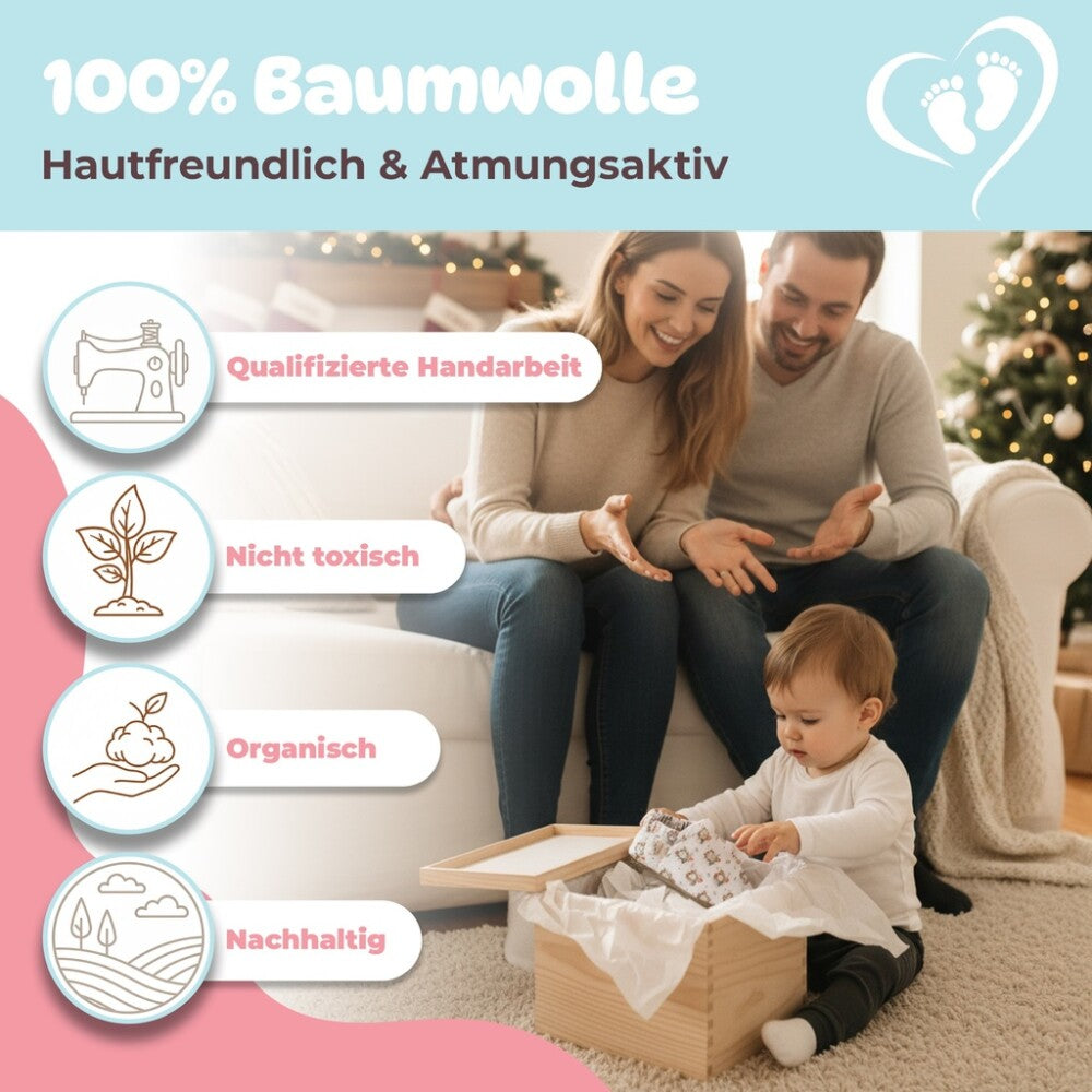 Kokopatik Organic Baumwolle Baby Hausschuhe rutschfest Neugeborene Bärenblume