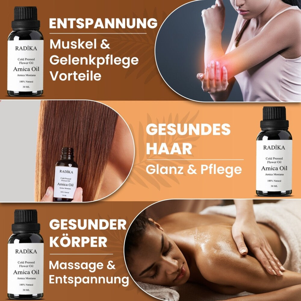 Arnikaöl, Kaltgepresst, 100% Rein, BIO, natürlich, 30 ml