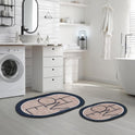 Miqna 2-tlg. rutschfestes Badteppich Set , waschbar (60x100 & 50x60 cm)