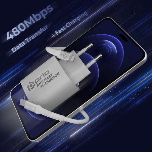 prio MFi Schnellladeset (20W Ladegerät + Lightning-Kabel) weiß
