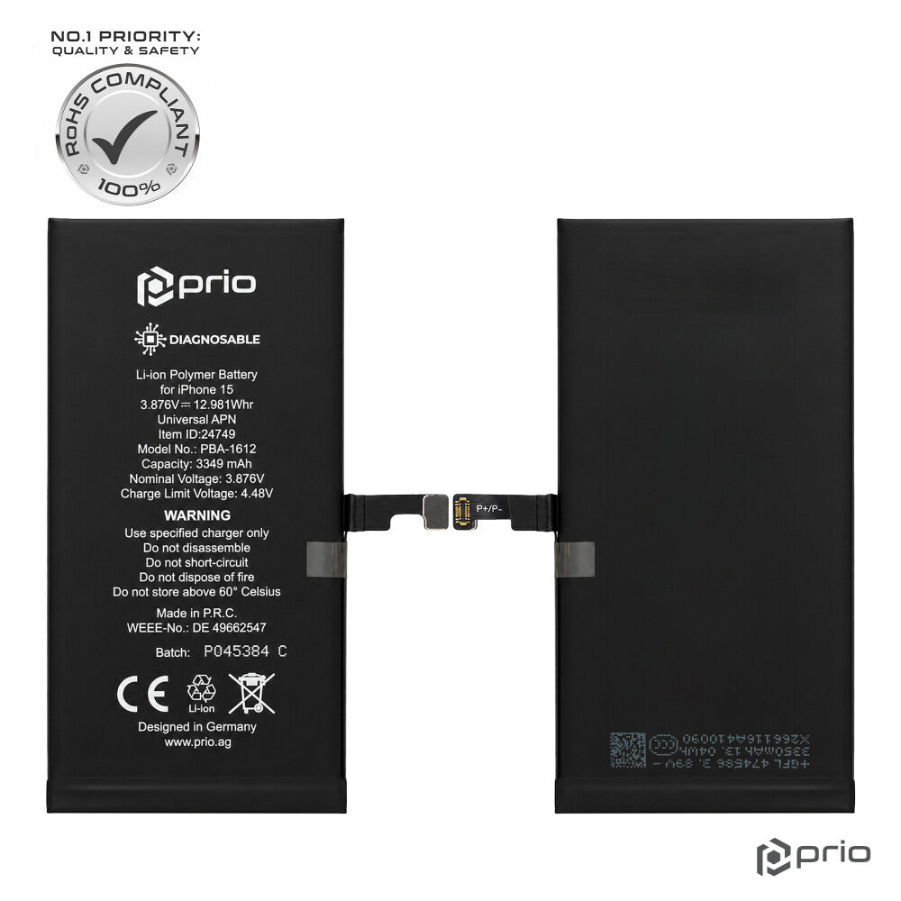 prio Diagnosefähiger Akku für iPhone 15