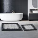 Miqna 2-tlg. rutschfestes Badteppich Set , waschbar (60x100 & 50x60 cm)
