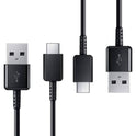 Original Samsung USB-A-zu-USB-C-Kabel 2er-Pack schwarz EP-DG930MBEGWW