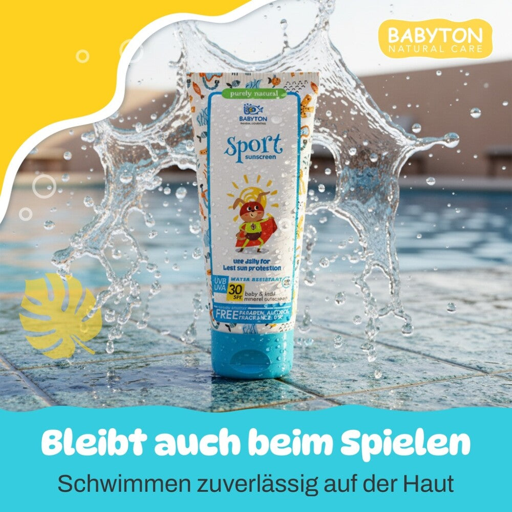 Babyton Mineralische Sport-Sonnencreme für Babys und Kinder LSF 30 100 ml