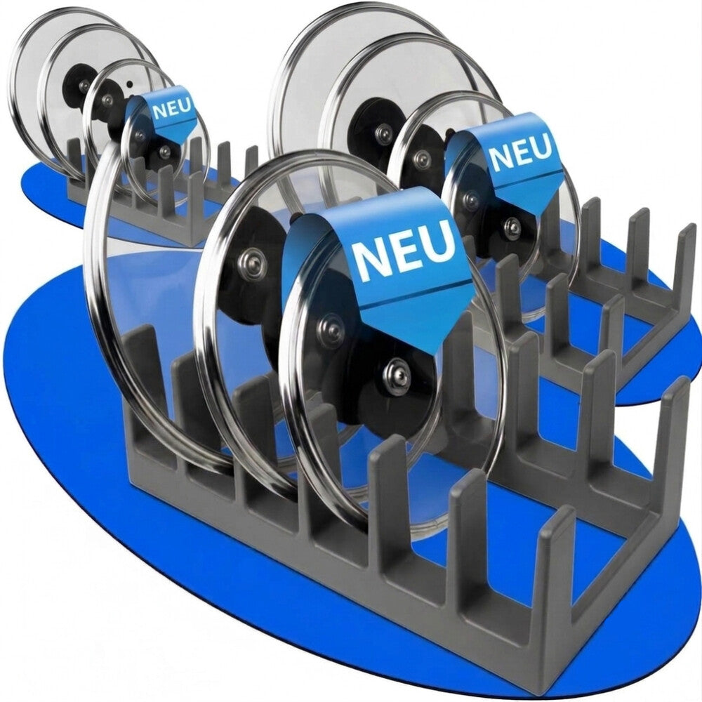 DecoBella 3 Stück Topfdeckelhalter 6 Fächer – platzsparender Küchen Organizer